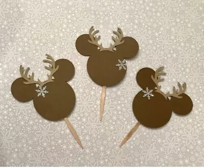 Mickey Mouse Cupcake Topper Mickey Cupcake Topper Mickey Reindeer • $8.25