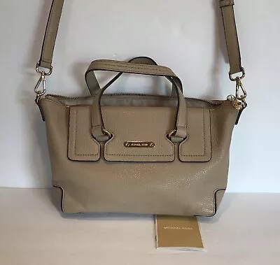 Michael Kors Handbag Purse “Susie Small Flap” Beige Leather Excellent • $59.99