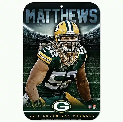 Clay Matthews Green Bay Packers 11 X17  Plastic Sign Durable Poster • $11.99