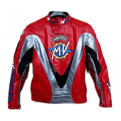 New Red Mv Agusta Mototorbike Motorcycle Racing Premium Leather Jacket • $185.44