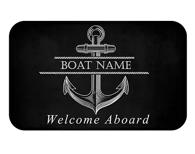 Personalized Welcome Aboard Mat Yacht Mat Nautical Gift For Boat Owner • $35