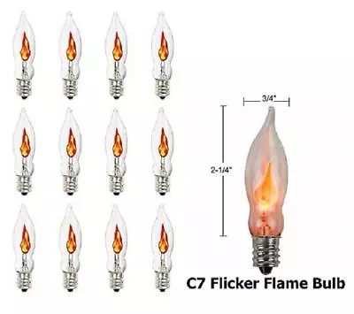 Lot Of 12 Flicker Flame Light Bulbs E12 Candelabra Base 3 Watt Bulb • $13.29