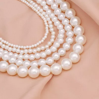 Trendy Wedding Big Pearl Necklace For Women Fashion Imitation Pearl Neckl@~@ • £3.71