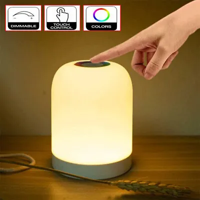 LED Table Lamp Dimmable Colour Changing RGB Night Light USB Rechargeable • £8.99