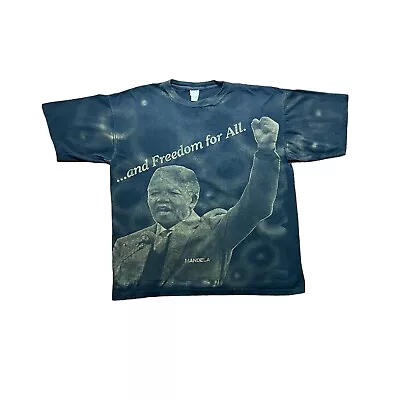 Rare Vintage Nelson Mandela Black History Rap Tee T-Shirt • $110