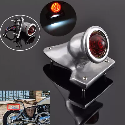 Universal Red Rear LED Tail Light Aluminum Fit For Harley Chopper Bobber Vintage • $44.99