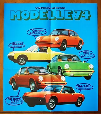 Porsche 914 & 911 Brochure Prospekt 1974 (German Text) • $19.95