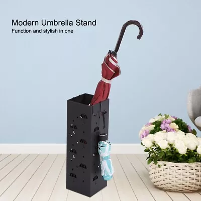 Metal Umbrella Stand Holder Storage Rack Rain Water Drip Tray Walking Stick Home • £15.37