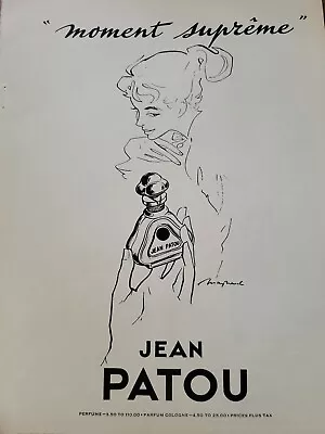 1958 Jean Patou Moment Supreme Perfume Parfum Cologne Art Vintage Ad • $9.99