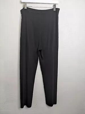 Exclusively Misook Womens Large Black Pull On Elastic Waist Knit Pants Career • $29.77