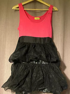 Max C London Pink And Black Short Dress Size Small. Some Stains MC127 • £10.65
