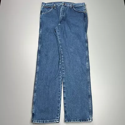 Wrangler 13MWZ Jeans Mens 34x32 Cowboy Cut Western Cowboy Pro Rodeo Blue Denim • $17.84