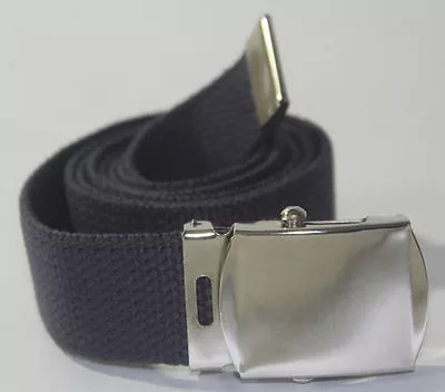 New Adjustable Gray Canvas Golf Grey Military Web Uniform Belt Chrome Buckle • $8.99