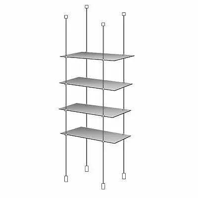 Window & Cable Hanging Shelf Kit 600mm X 300mm 4x Acrylic Shelves (DS230/9) • £135.37