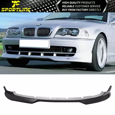 Fits 99-03 BMW E46 3-Series Coupe H Style Front Bumper Lip Spoiler PU Black • $104.99