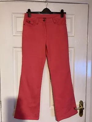 OLSEN LISA Ladies Bootleg Raspberry Colour Jeans Size 10 Leg 28” Button Pocket • £12