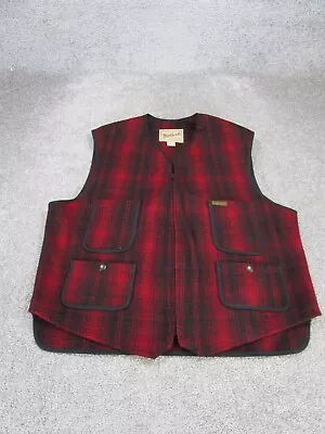 Woolrich Vest Mens Large Rugged Outdoor Red Wool Buffalo Check Plaid  • $44.99