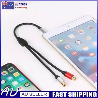 3.5mm Male To 2RCA Female Cable Aux Cable Stereo Output Audio Splitter Adapter * • $12.59