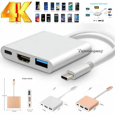 NEW USB Type C To HDMI HDTV TV Cable Adapter Converter For USB-C Phone Tablet • $12.99