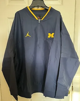 Jordan Brand Mens XXL Michigan Wolverines Coaches Long Sleeve Quarter-Zip Jacket • $87