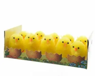 Boxed Set Of 10 Mini Yellow Chenille Easter/Spring Chick Decorations - 4cm • £5.99