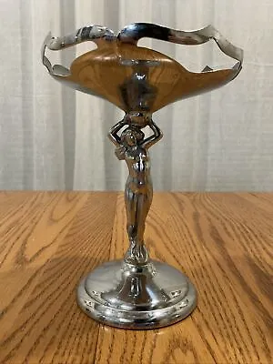 Farber Brothers Krome Kraft 5566 Nude Compote Cambridge Glass MISSING GLASS • $49.99