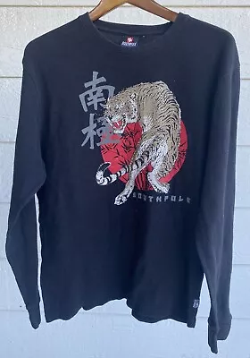 Southpole Thermal Shirt Men Size XL Black Waffle Knit Long Sleeve Graphic Y2K • $34.95