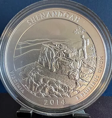 2014-P Shenandoah ATB 5 Oz Silver Uncirculated Coin W/ US Mint OGP - Box & COA • $165.05