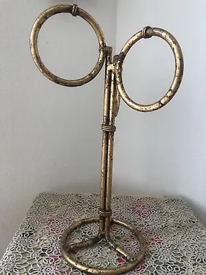 Vtg Mid Century Modern Hollywood Regency Gold Rope 3 Ring Hand Towel Holder EUC • $59.99