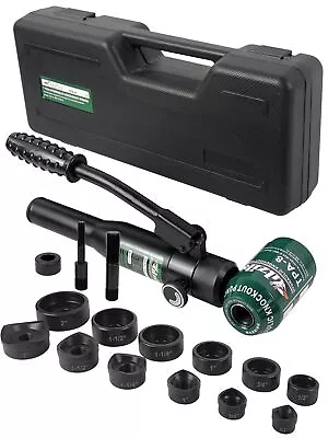 Hydraulic Knockout Hole Punch Driver Kit 1/2 To 2 Inch Electrical Conduit Hol... • $159.44