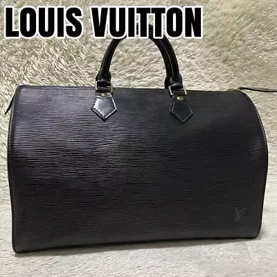 735 Louis Vuitton Speedy 35 Epi Mini Boston Bag Cadena Black • $742.04