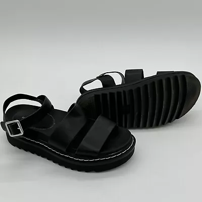 Madden Girl Women's Dazze Lugged Sole Platform Sandals Black 7.5 • $20