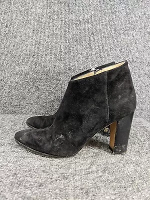 Manolo Blahnik Black Suede Heel Booties Sz 6 - Womens • $32.99