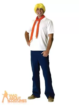 £28.49 • Buy Adult Scooby Doo Fred Costume Men Cartoon Character Book Week Fancy Dress Outfit