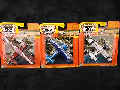 Matchbox Sky Busters Civilian 3 Set ¦ Cessna Caravan Biplane Crop Duster • $16.36