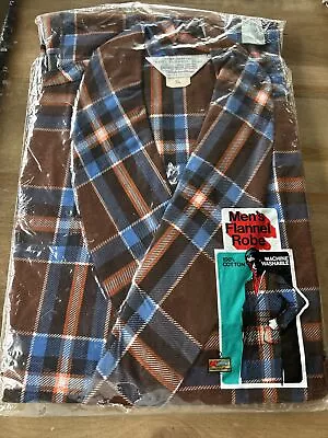 Vintage KMART Men's Flannel Robe New In Package XL  SZ 46 NIP NOS • $49.99
