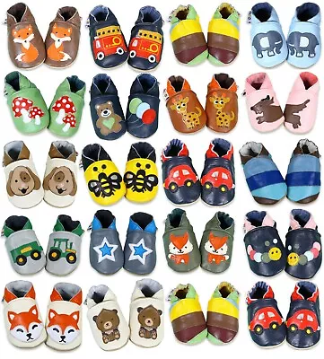 Soft Leather Baby Toddler Girls Boys Shoes Slippers Walkers Pram 0-24 Months • £5.95