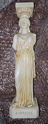 Vintage Greek Karyatis Sculpture 12 Inches Tall Marble With Fine Details • $74.99