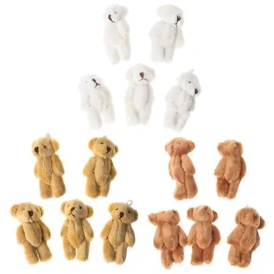 5pcsPack Cute White Mini Stuffed Animals Plush Small Tiny Teddy Bears Pendant • $10.49