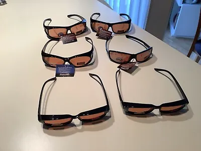 Maxx HD Sunglasses Black Golf Driving Amber Lens High Definition Polarized Pick • $17.99
