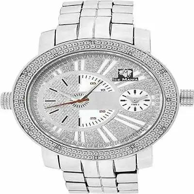 Metal Band Sleek Steel Back 2 Dial Ice Mania Real Diamond Crush Ice Watch Jojino • $99.99