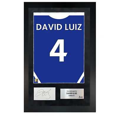 Authentic Hand-Signed Premium David Luiz Chelsea Shirt Poster W/ COA • £169.99