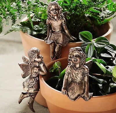 Fairy Plant Flower Pot Decorations Set Of 3 Indoor Outdoor Home Garden Ornaments • £9.95