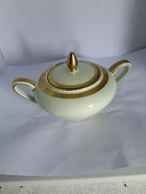 SUGAR  BOWL  -Collectable White With Gold Trim Compl Eschenbach Bavaria W1701 37 • $26.10