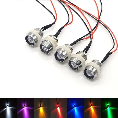 10mm 3V 6 9V 12V-220V Ultra Bright Pre-Wired LED With Holders 13mm Panel Mount • £1.70