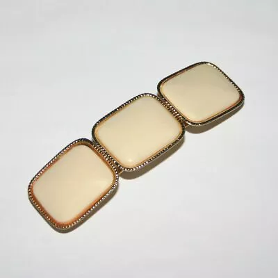 French Barrette Gold Silver Trim Edge Women Stone Style Hair Clip Made In France • $39.99