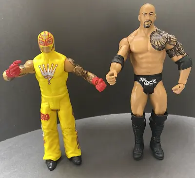 2011 The Rock Dewayne Johnson Rey Mysterio Wrestling WWE WWF Mattel 6.25 - 7  • $7.99