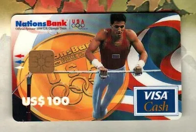 NATIONSBANK Olympics Male Gymnast ( 1996 ) VISA Cash Card ( $0 - EXPIRED ) • $10.50