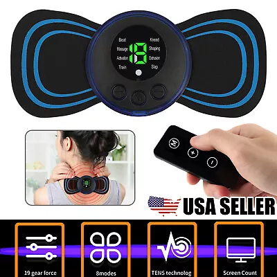 Portable Mini Electric EMS Neck Back Massager Cervical Massage Patch Stimulator • $8.95