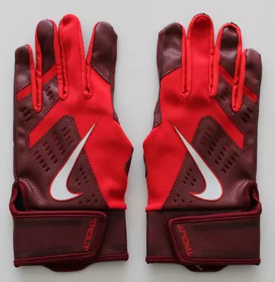 Nike Trout Force Edge Batting Gloves 2.0 Team Red/Univ Red/Chrome Men's Large • $44.95